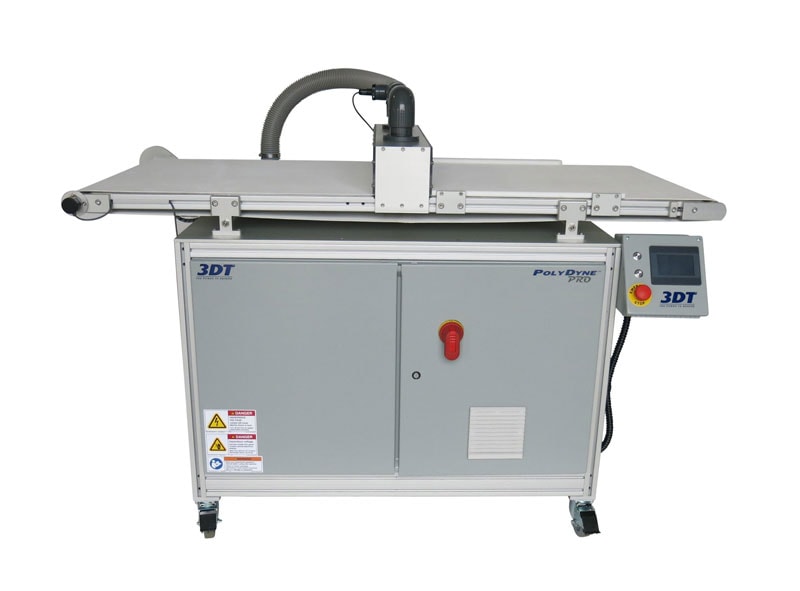 3DT's PolyDyne Pro corona treatment system with a conveyor 3DT's PolyDyne Pro corona treatment system with a conveyor